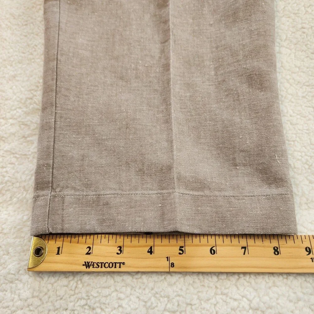 Vtg Roundtree & Yorke Mens Beige Linen Blend Gold Label Pleated Pants Size 38x29